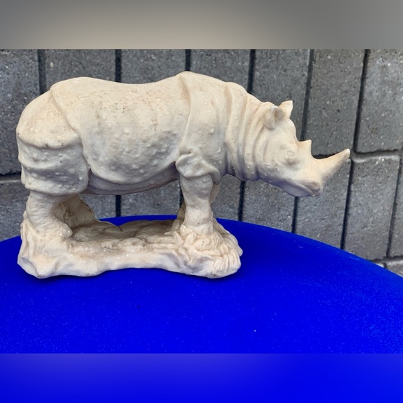 Mid Century Vtg Rhinoceros Hand Sculpted Figurine Hecho En Mexico Rhino - Picture 14 of 16